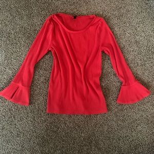 J-Crew Womens Flutter Sleeved Top, Ribbed Top with Rounded Neckline